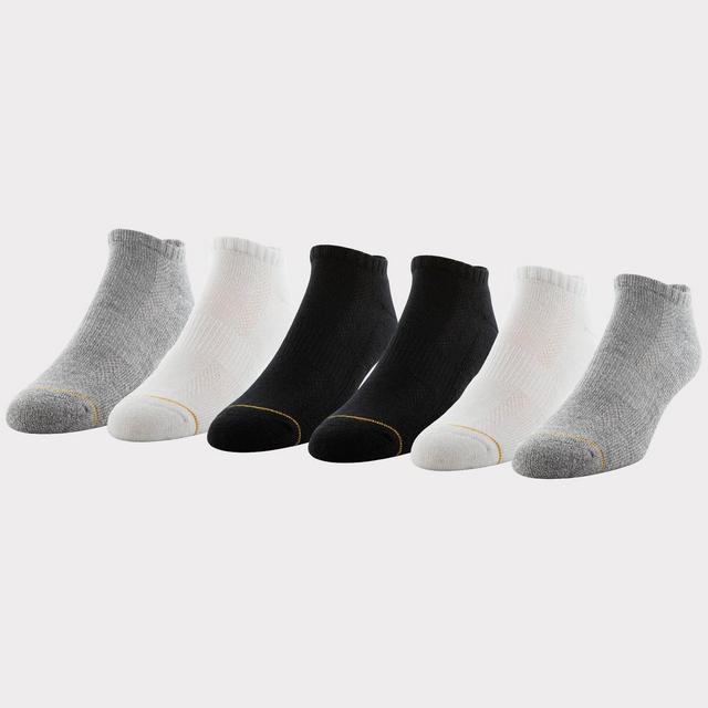 Signature Gold by GOLDTOE Men's Modern Essential No Show Socks 6pk - Light Gray/White 6-12.5
