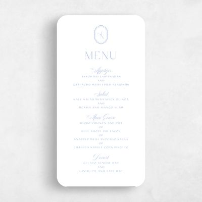 Blue Rounded Wedding Menu - Korina