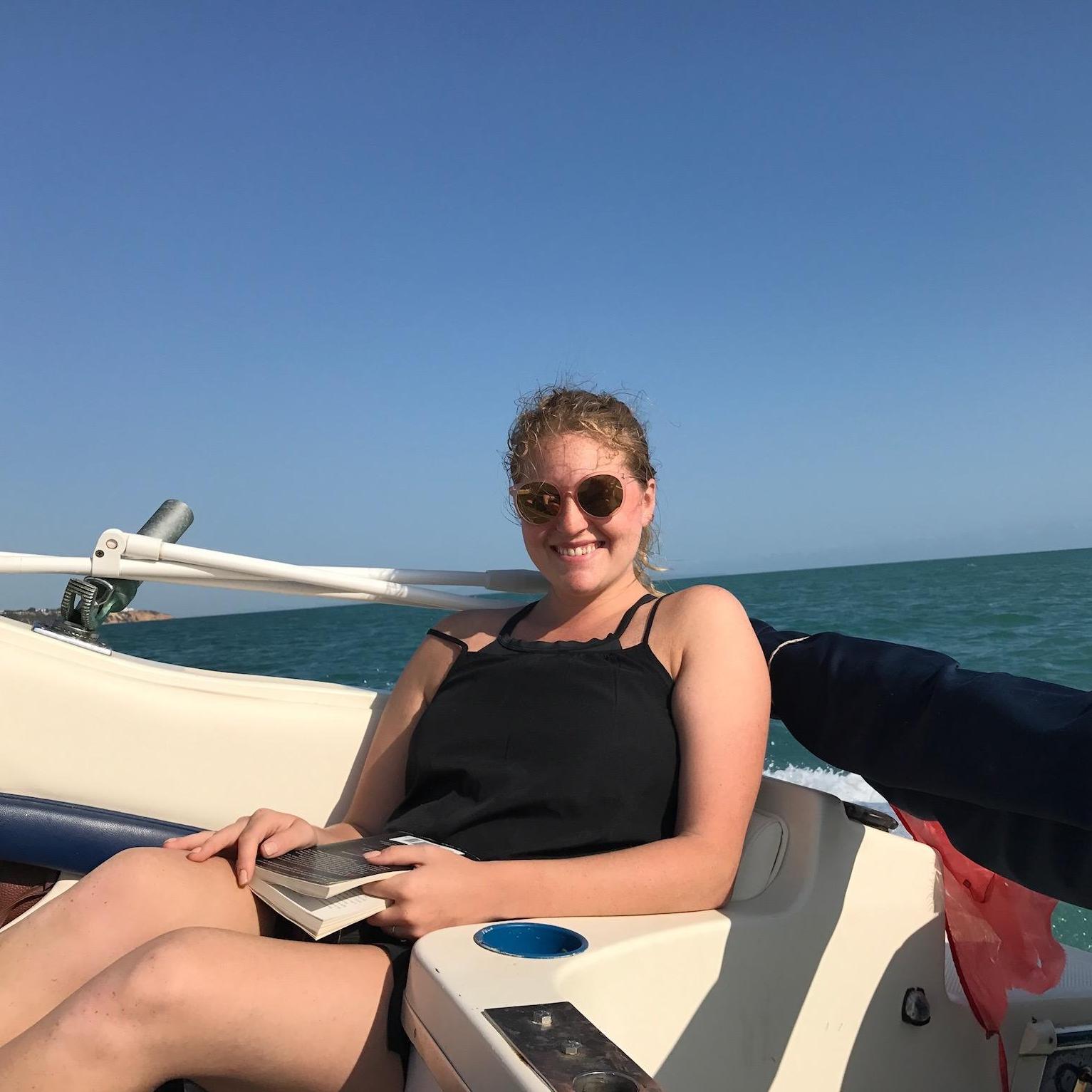 While Nat just enjoys the view...