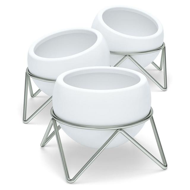 Umbra® Potsy Planters in White/Nickel (Set of 3)