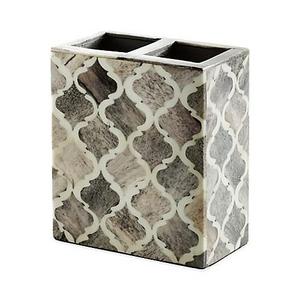 Kassatex Marrakesh Real Bone Toothbrush Holder in Grey