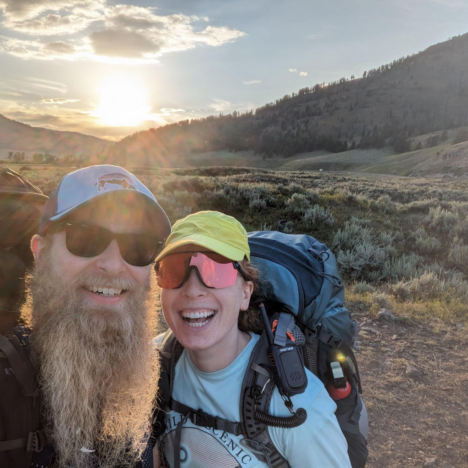 Hiking in Yellowstone National Park during a sunset is beautiful and fun until you finish the hike in the middle of the night. ^^