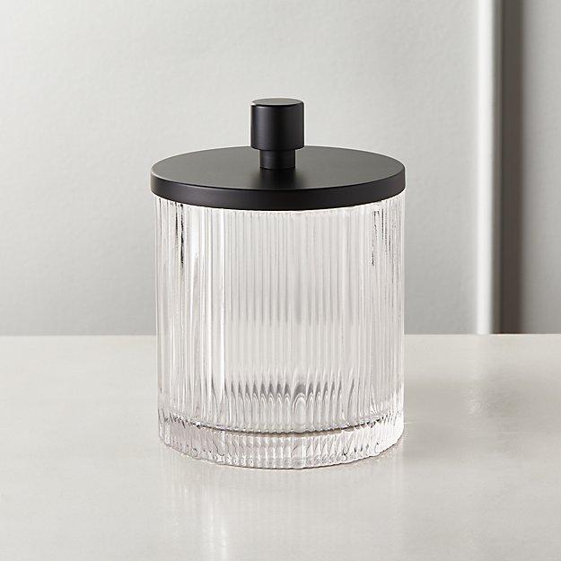 Athena Ribbed Glass Round Canister