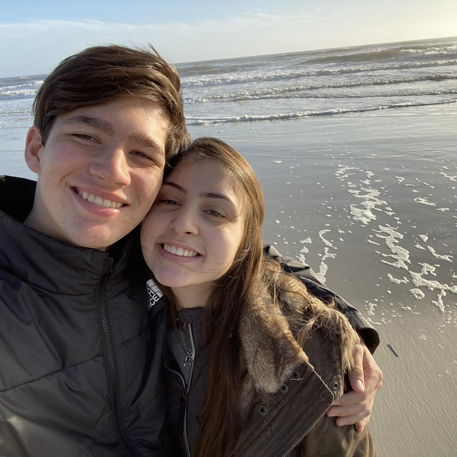 Winter walk on Atlantic beach
