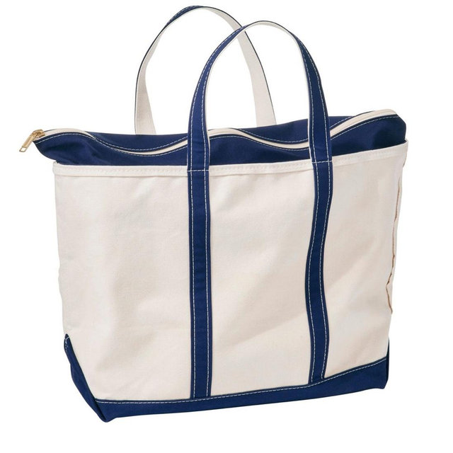 L.L. Bean Boat and Tote Zip Top - Blue