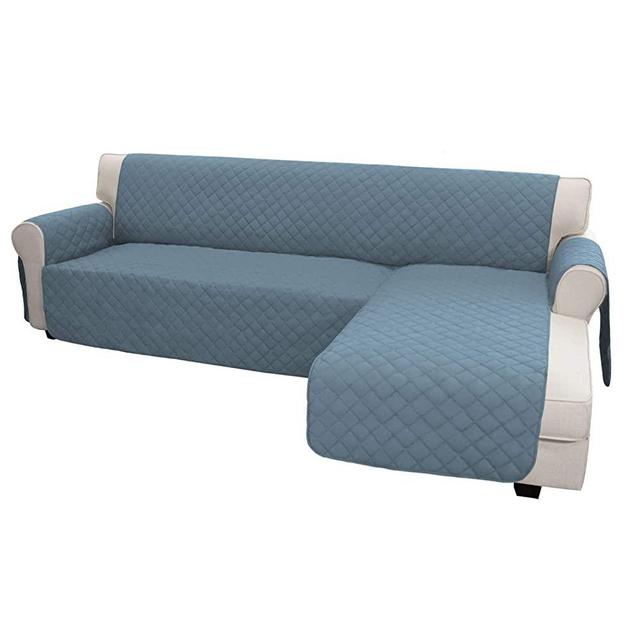 Easy-Going Sofa Slipcover L Shape Sofa Cover Sectional Couch Cover Chaise Lounge Cover Reversible Sofa Cover Furniture Protector Cover for Pets Kids Children Dog Cat (Large,New Light Blue/Light Blue)