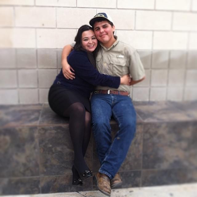 Bama visiting Vanezza at Rio Hondo at one of her FFA LDE competitions.