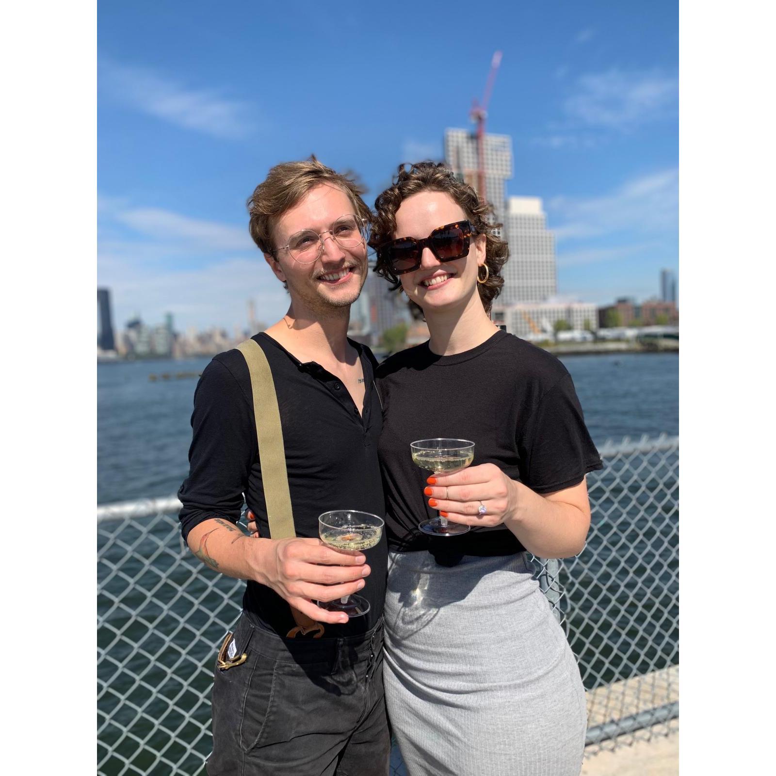 Moments after getting engaged