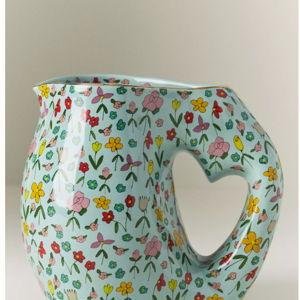 The Mud Fairy Blooming Hearts Stoneware Pitcher