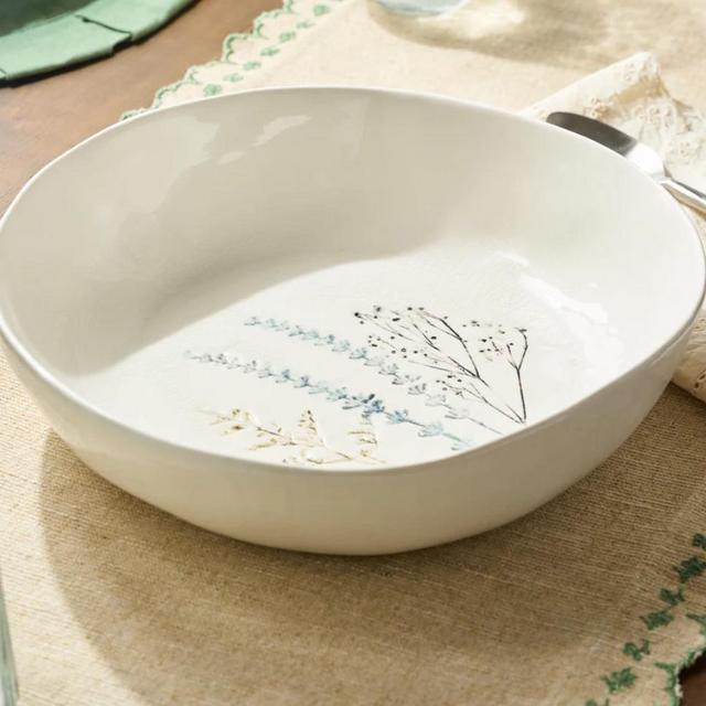 Pressed Floral Serving Bowl