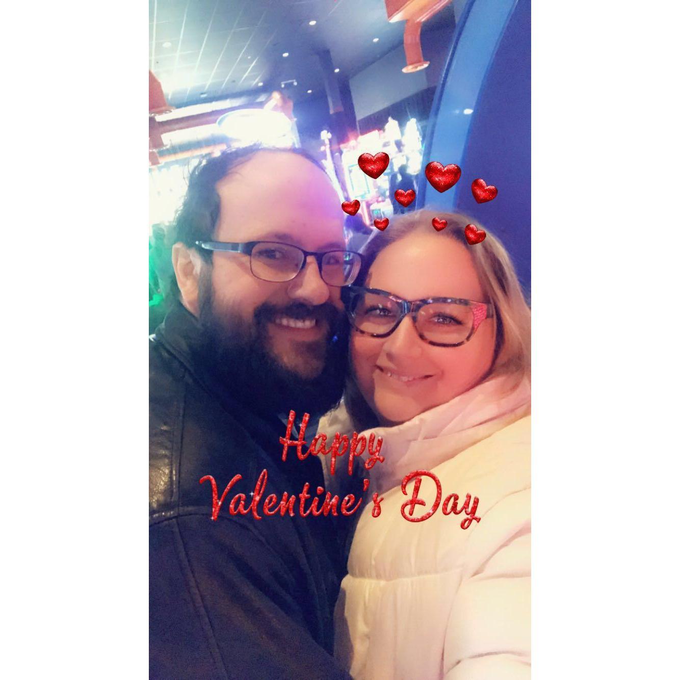 Our first Valentine's together and we spent it at Dave and Busters having a blast!!!!