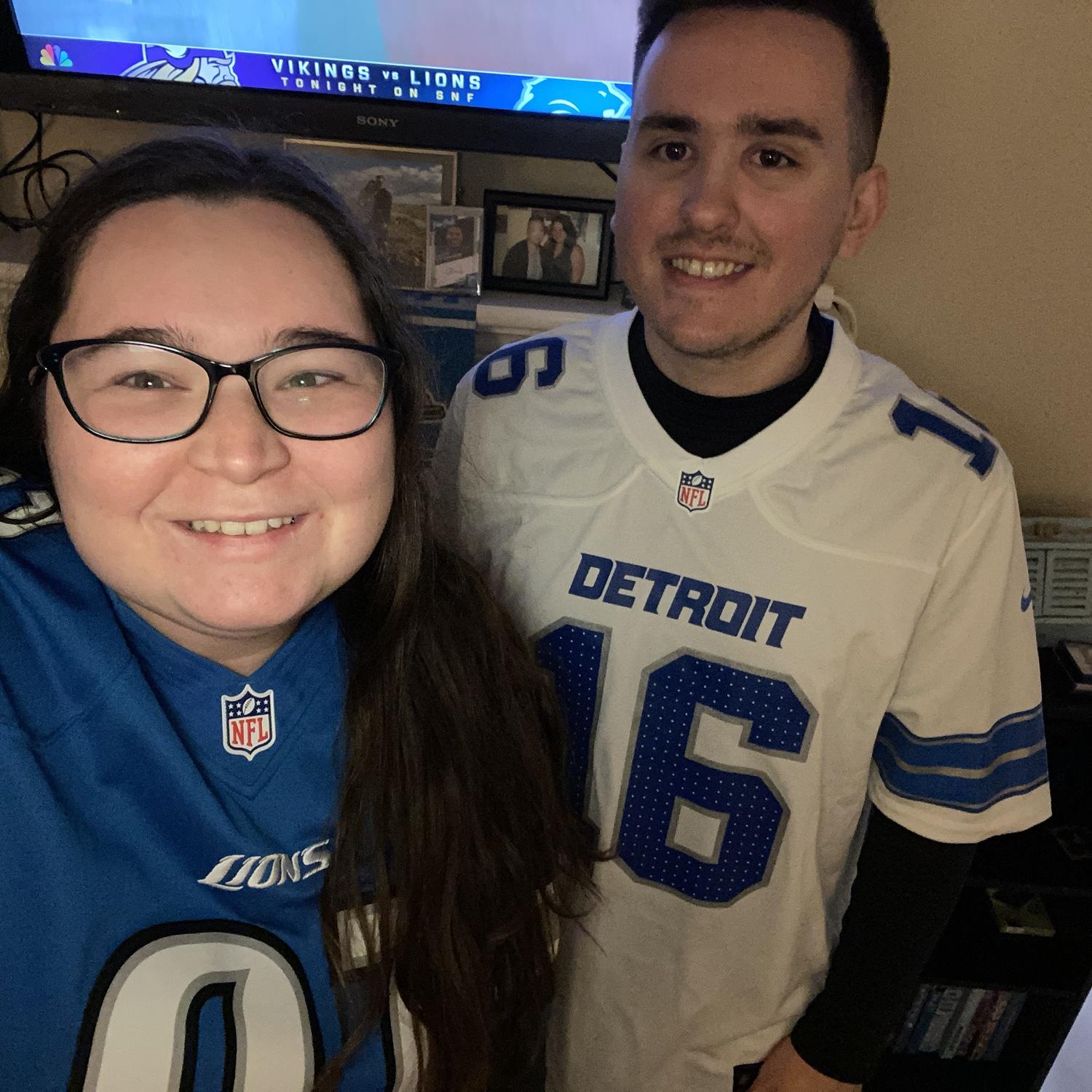 Cheering on the Detroit Lions!