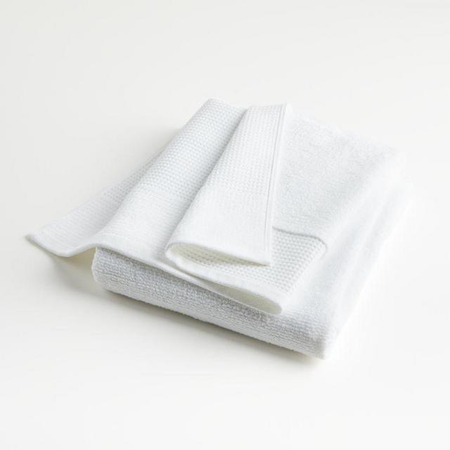Waffle-Terry White Organic Bath Towel