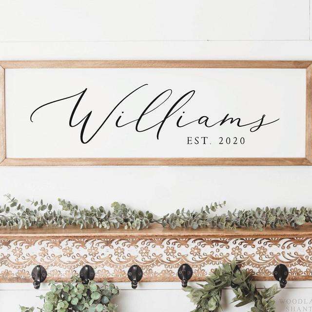 Personalized Last Name Sign | Modern Farmhouse Wedding Date Gift | Family Name Sign