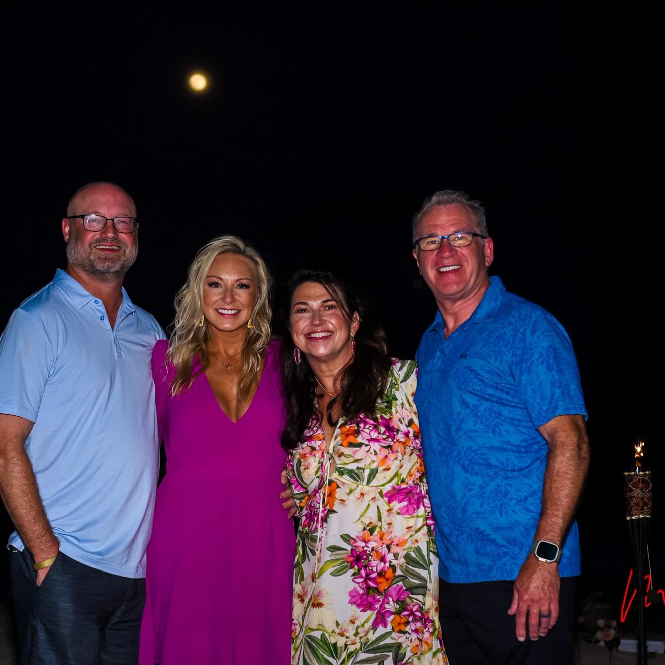Celebrating one of the best nights of our lives with our favorite couple. These two have been by our side through it all, and having them there for our engagement made it even more special. 💍🌙