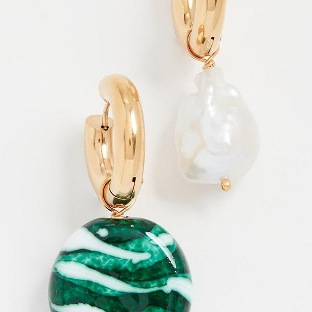 Timeless Pearly Green Pearl Hoops
