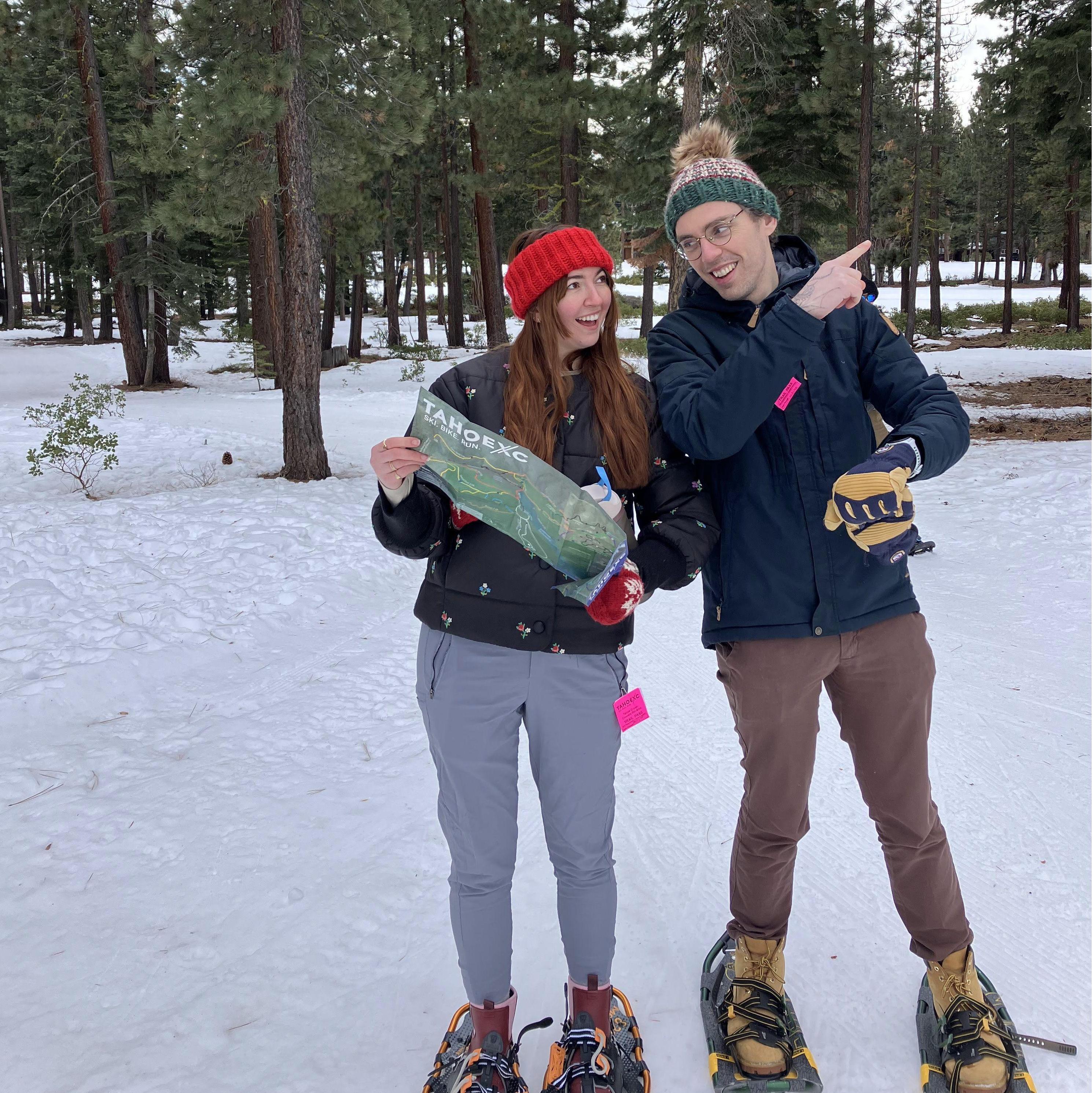Getting our group of friends lost on another snowshoeing adventure in Tahoe!