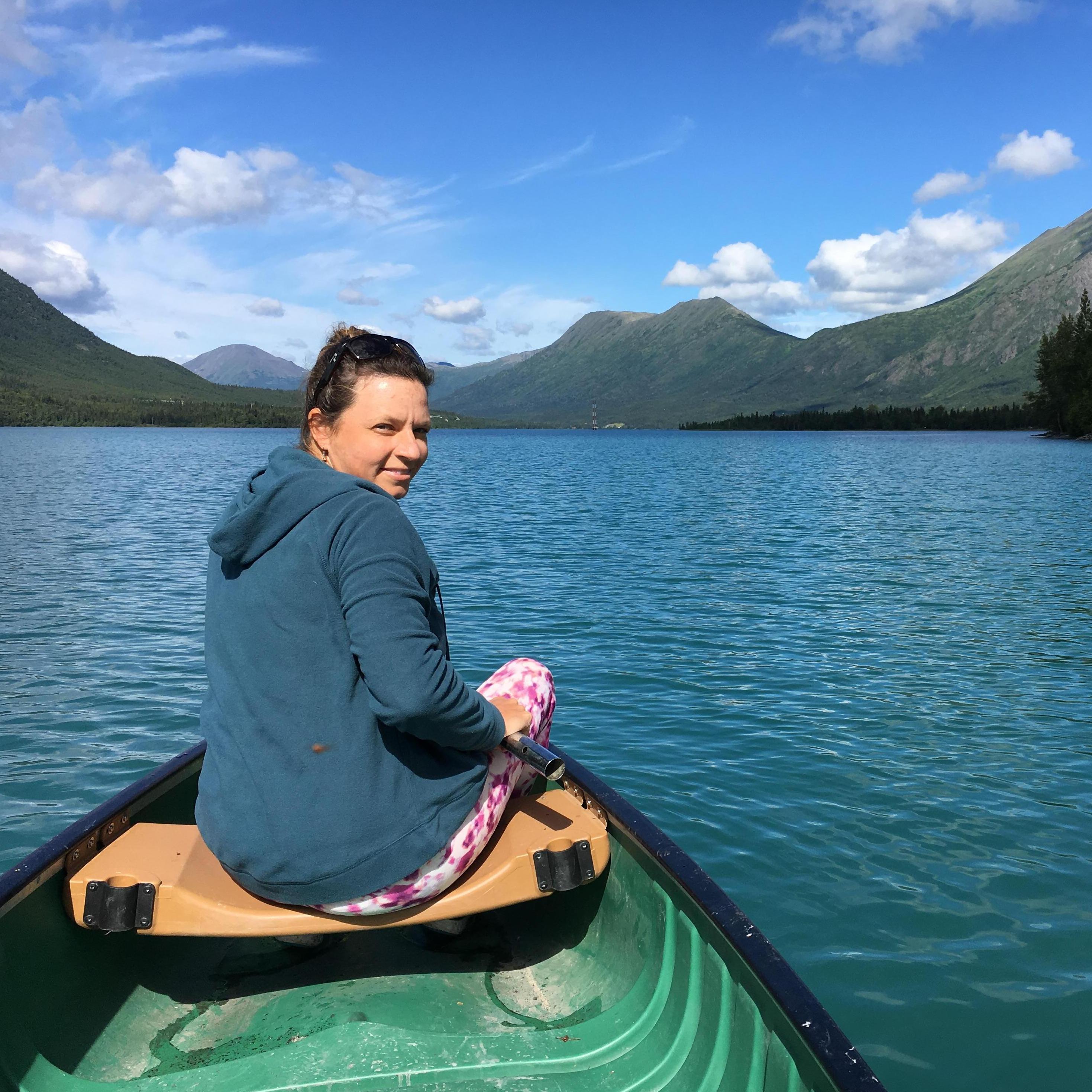Exploring Kenai Lake at our friends cabin in Cooper Landing AK.