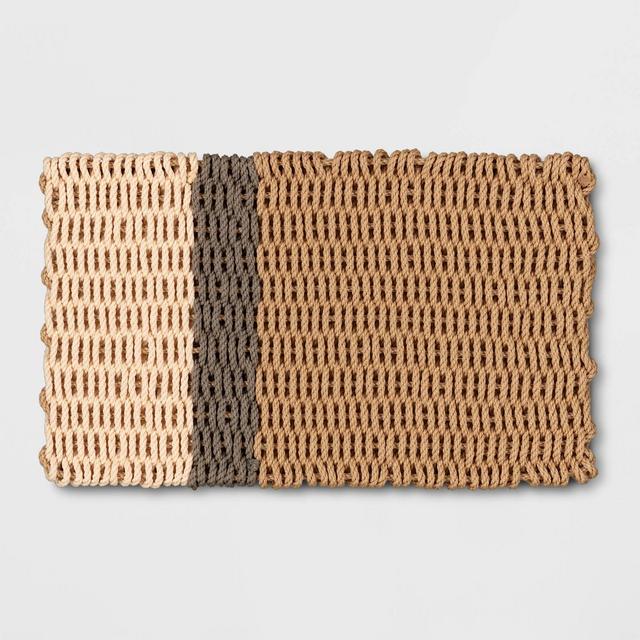 1'6" x 2'6" Poly Rope Stripe Outdoor Door Mat Neutral - Threshold™ designed with Studio McGee
