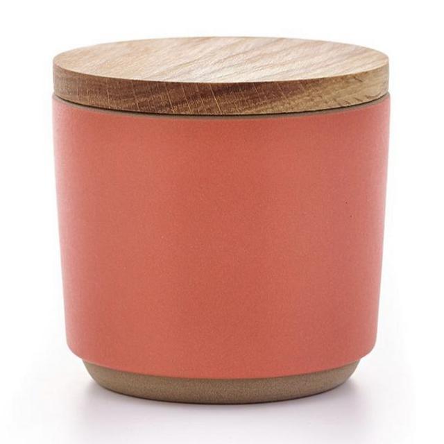 Heath Ceramics Container with Wooden Lid (Poppy & Indigo)