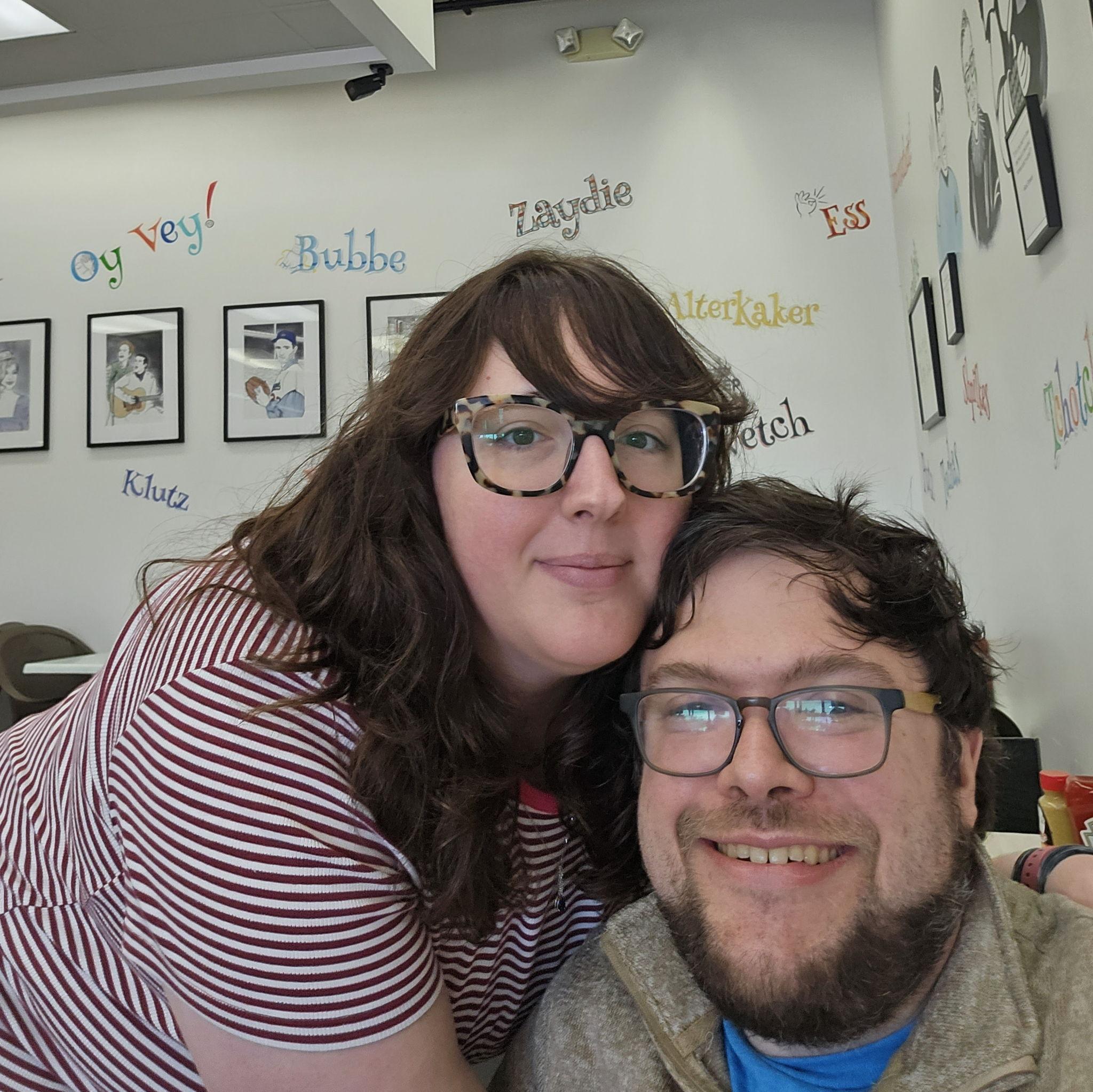 Geri here is teaching Phil new yiddish vocabulary at a Jewish deli in Deleware.