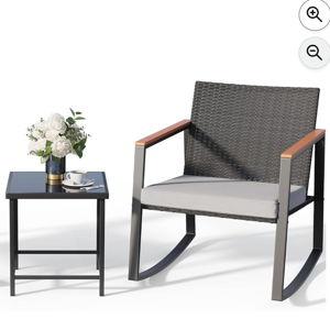 Gizoon 3 Pieces Rocking Patio Bistro Set