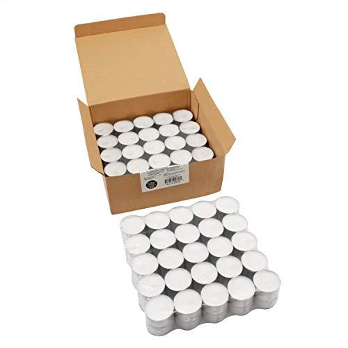 Stonebriar Long Burning Tealight Candles, 8 Hours, White, Unscented, 100 Pack