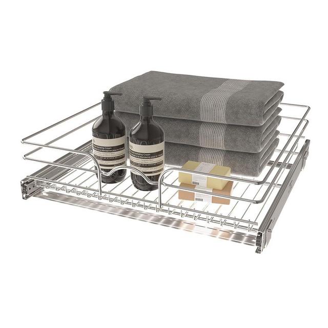 Rev-A-Shelf Kitchen Cabinet Pull Out Shelf and Drawer Organizer Slide Out Pantry Storage Basket in Multiple Sizes, 21 x 20 In, 5WB1-2120CR-1