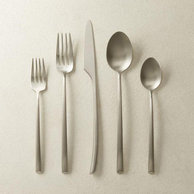 5-Piece Arc Brushed Silver Flatware Set