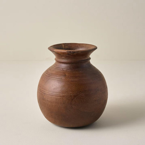 Theo Aged Wood Vase- Small