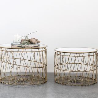 2-Piece Metal Collapsible Accent Table Set