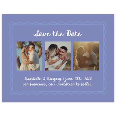 Dark Lavender, Purple Wedding Digital Save the Date - Nyssa Multiphoto