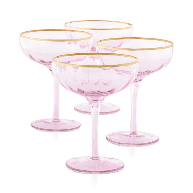 Martha Stewart Collection Blush Coupe Glasses, Set of 4, Created for Macy's