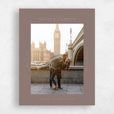 Taupe, Brown Wedding Save the Date - Bayeux Photo