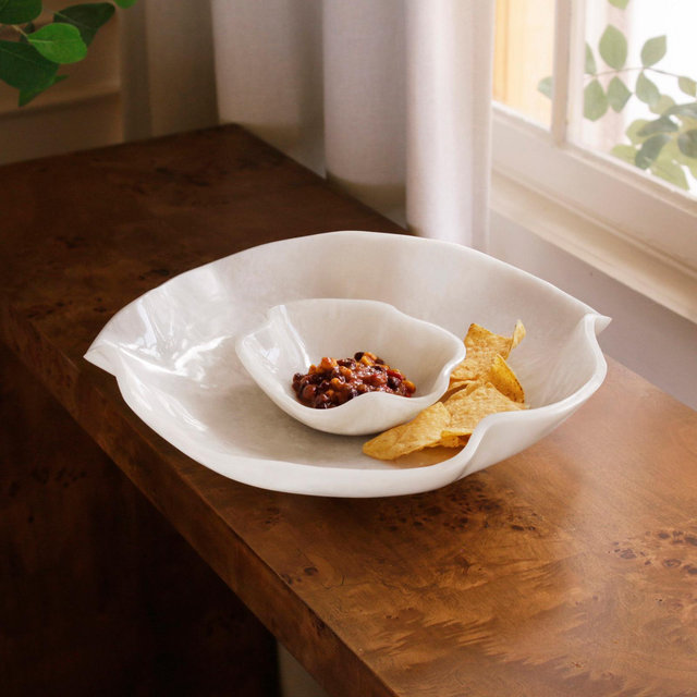 Beatriz Ball, Resin Alabaster Bowl with Dip | Zola