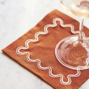 Madeline Cocktail Napkins, Set of 4 (PAPRIKA)