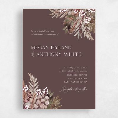 Brown Wedding Invitation - Winslow Portrait