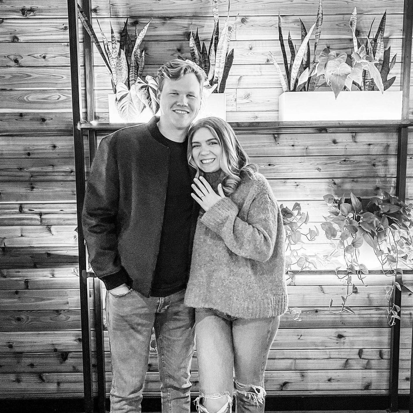 First night celebrating their engagement with Dallas friends the Moshers