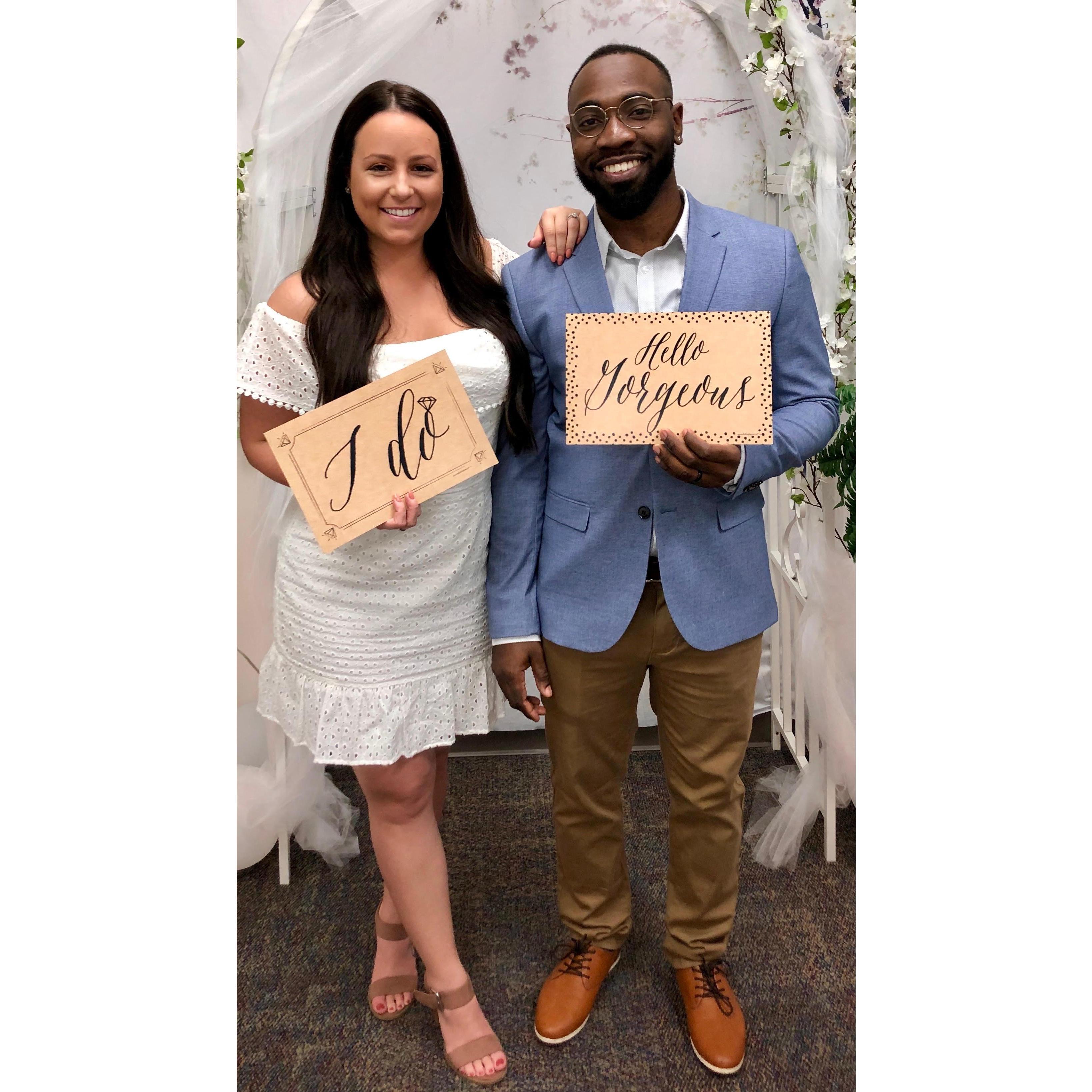 We said, 'I do', at the courthouse in Sanford, FL.