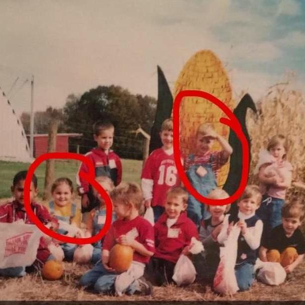 Their VERY first picture together in preschool. -September 2002