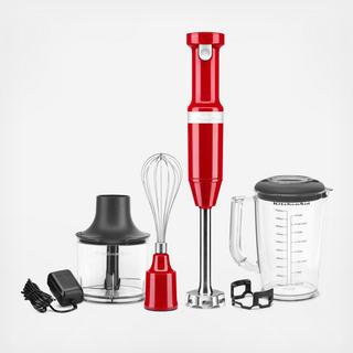 Cordless Hand Blender with Chopper and Whisk Attachment