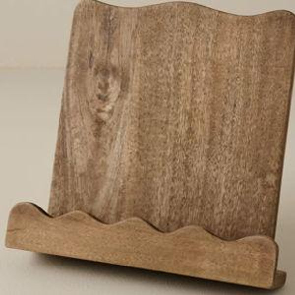 Antiqued Wood Scalloped Cookbook Holder