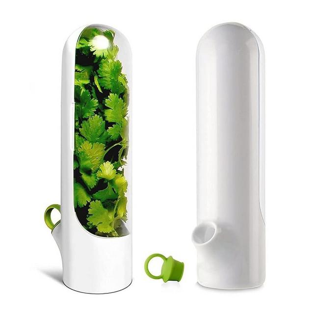 UEOZ Herb Saver for Refrigerator, Herb Saver Pod, Vegetable Preservation Bottle, Fresh Herb Keeper for Cilantro, Mint, Parsley, Asparagus, Keeps Greens Fresh for 2-3 Weeks (1PCS)
