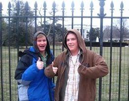 Craig and Turner in front of the whitehouse