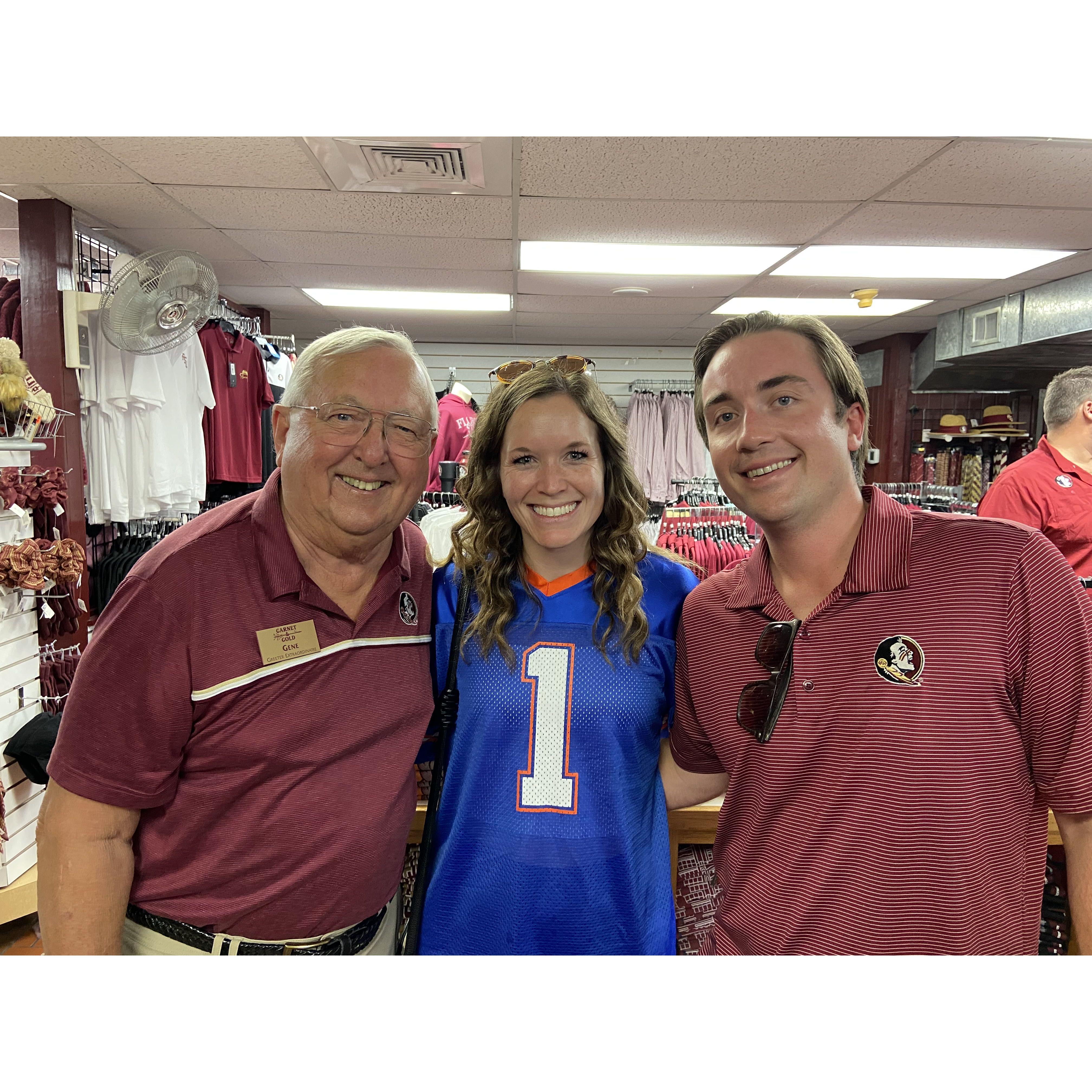 First time Brittany met Kevins brothers- at the UF vs FSU game! Go Gators!