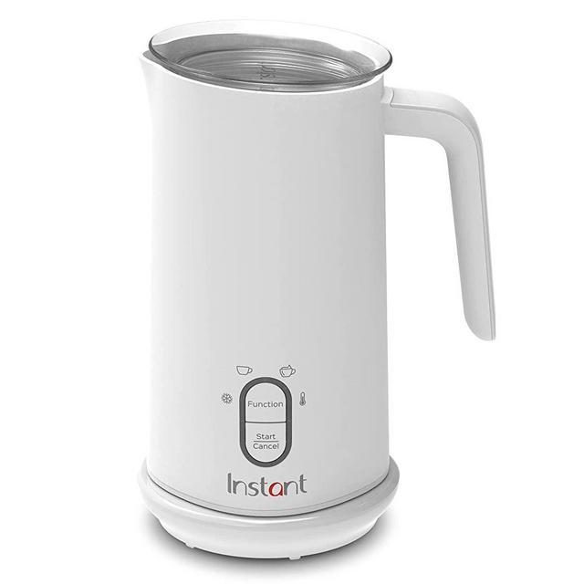 Instant Milk Frother, 4-in-1 Electric Milk Steamer, 10oz/295ml Automatic Hot and Cold Foam Maker and Milk Warmer for Latte, Cappuccinos, Macchiato, From the Makers of Instant Pot 500W, White