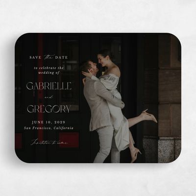 Beige Rounded Wedding Save the Date - Canopy Photo