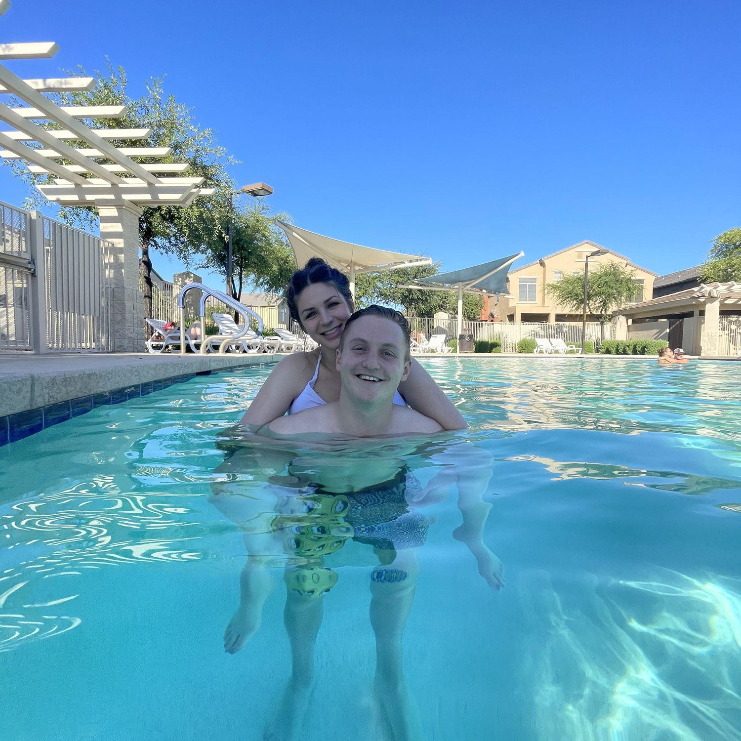 Swimming at Trent's pool, 2021