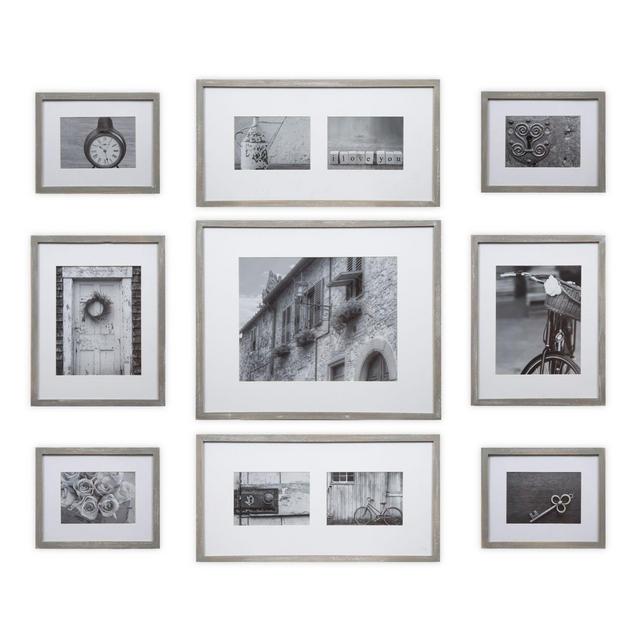 Gallery Perfect 9-Piece Wall Frame Set in Grey Wash