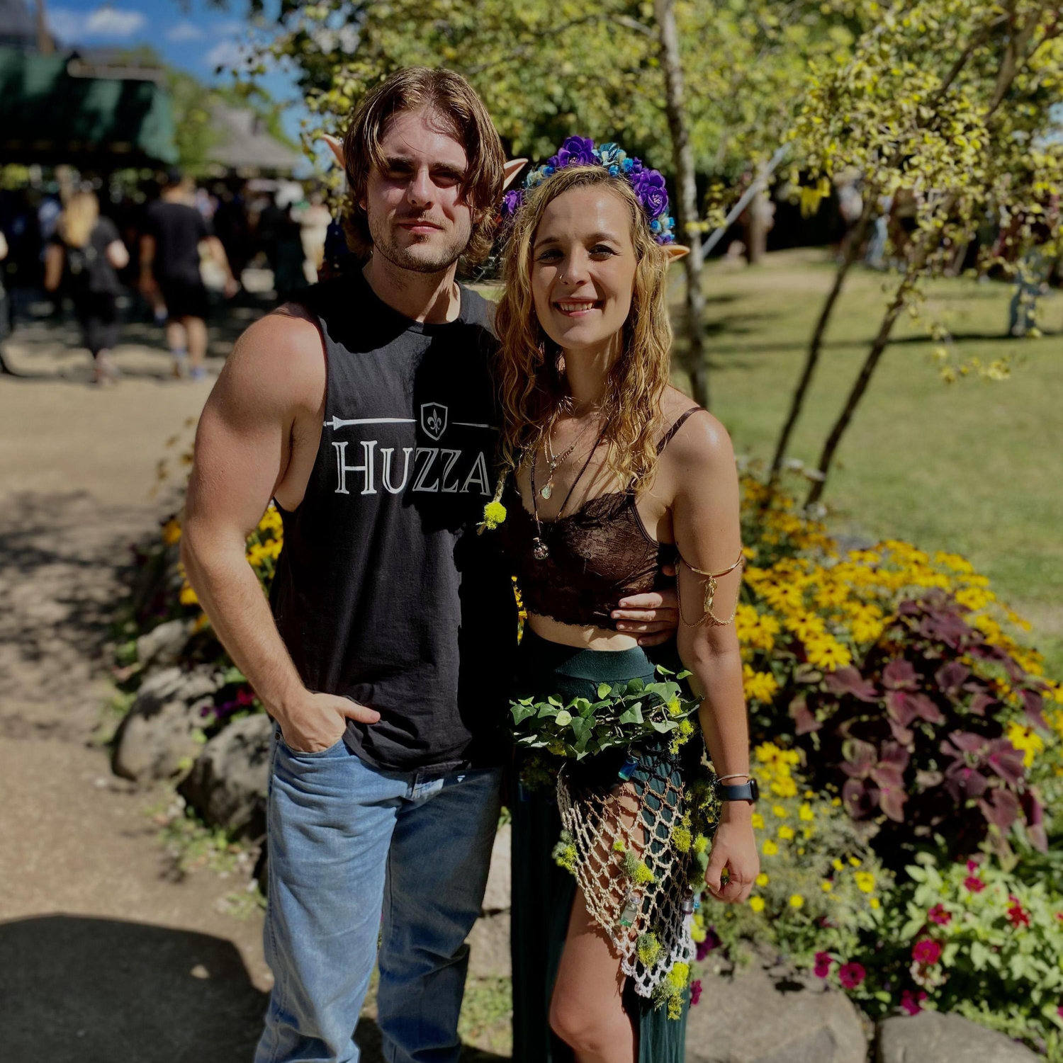 She finally convinced him to wear elf ears Renaissance Faire 2023